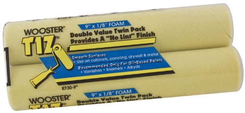 Product Cover Wooster Brush R730-9 Tiz Foam Roller Cover, 1/8-Inch Nap, 2-Pack, 9-Inch