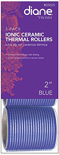 Product Cover Diane Self Grip Ion Ceramic Rollers, Blue, 2 Inch, 3 Count