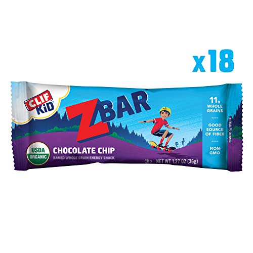 Product Cover Clif Kid ZBAR - Organic Granola Bars - Chocolate Chip - (1.27 Ounce Energy Bars, Lunch Box Snacks, 18 Count)