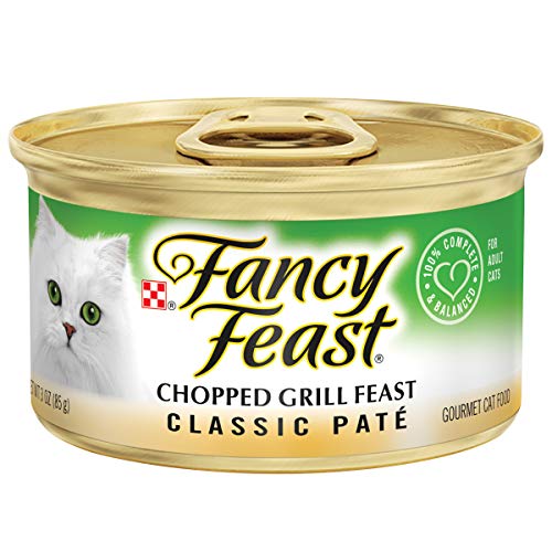 Product Cover Purina Fancy Feast Grain Free Pate Wet Cat Food, Classic Pate Chopped Grill Feast - (24) 3 oz. Cans