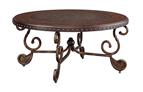 Product Cover Signature Design by Ashley - Rafferty Traditional Round Coffee Table, Dark Brown