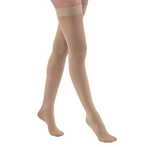 Product Cover JOBST Relief Thigh High 15-20 mmHg Compression Stockings, Closed Toe with Silicone Dot Band, Large, Beige