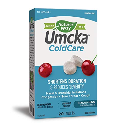Product Cover Nature's Way Umcka ColdCare Shortens Duration & Reduces Severity, Cherry Flavored, 20 Chewables