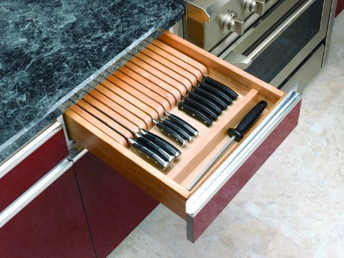 Product Cover Rev-A-Shelf Wood Knife Organizer for Drawers - Cut-To-Size Insert 4WKB-1