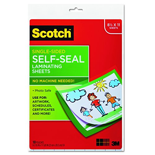 Product Cover Scotch LS854SS10 Self-Sealing Laminating Sheets, 6.0 mil, 8 1/2 x 11 (Pack of 10)