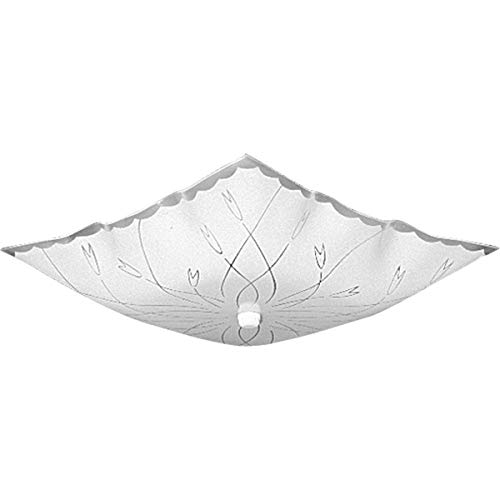Product Cover Progress Lighting P4962-30 Traditional Two Light Close-to-Ceiling from Square Glass Collection in White Finish, 12-Inch Diameter x 5-1/2-Inch Height