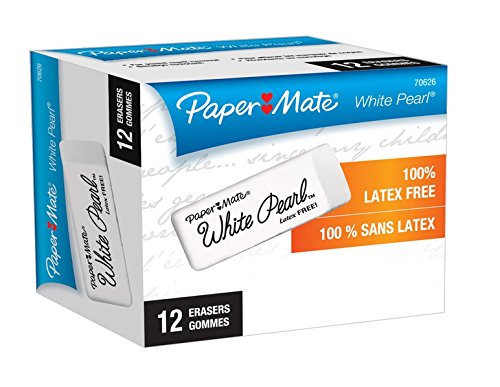 Product Cover Paper Mate White Pearl Erasers, Large, 12 Count
