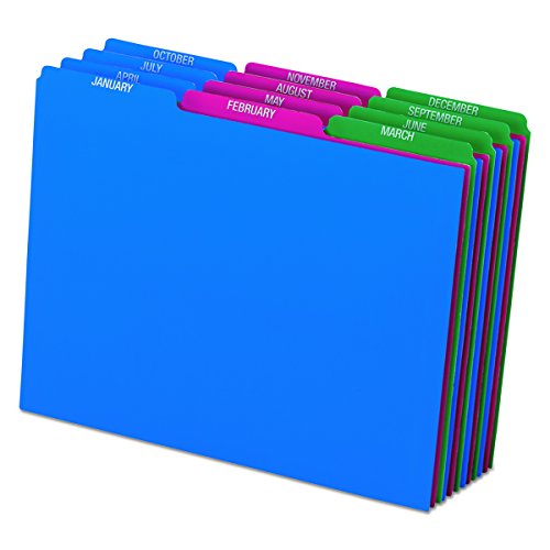 Product Cover Pendaflex 40144 Top Tab File Guides, Monthly/Jan-Dec, 1/3 Tab, Polypropylene, Letter (Set of 12)