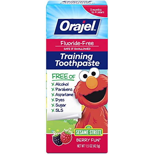 Product Cover Orajel Elmo Fluoride-Free Training Toothpaste, Berry Fun, 1.5oz