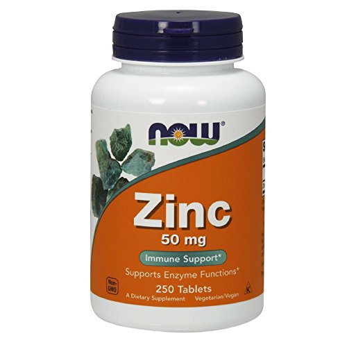 Product Cover Now Foods Zinc (50 mg) (Soy Free, Sugar Free, Non-GMO, Nut Free, Gluten Free, Dairy Free, Egg Free, Kosher, Halal, Low Sodium) - 250 Tablets