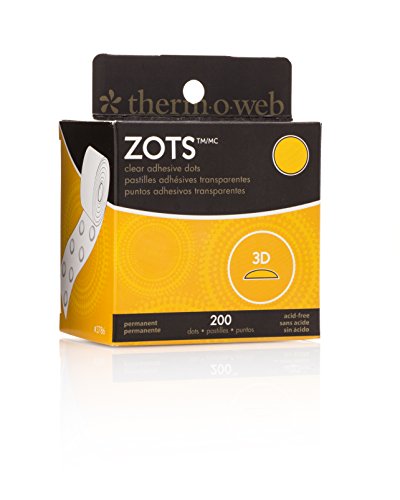 Product Cover Thermoweb Zots Clear Memory Adhesive Dots, 3-D, 1/2-Inch, 200-Pack