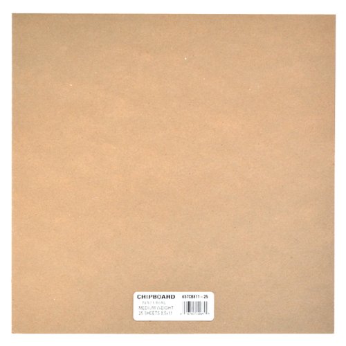 Product Cover Grafix CB121225 Medium Weight Chipboard Sheets, 12-Inch by 12-Inch, Natural, 25-Pack
