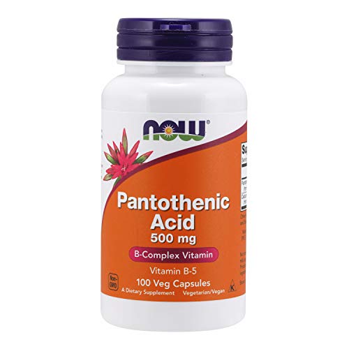 Product Cover Now Supplements, Pantothenic Acid (Vitamin B-5) 500 mg, B-Complex Vitamin, 100 Capsules