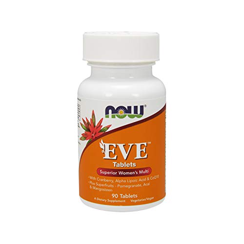 Product Cover NOW Supplements, Eve Women's Multivitamin with Cranberry, Alpha Lipoic Acid  and CoQ10, plus Superfruits - Pomegranate, Acai & Mangosteen, 90 Tablets