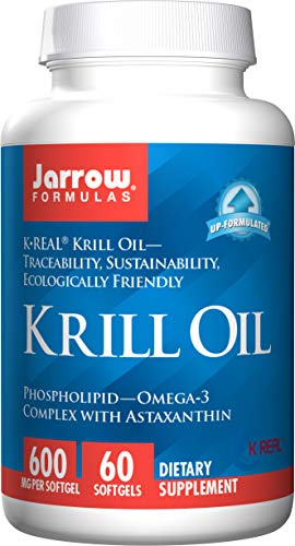 Product Cover Jarrow Formulas Krill Oil, Supports Brain, Memory, Energy, Cardiovascular Health, 600 Mg, 60 Softgels