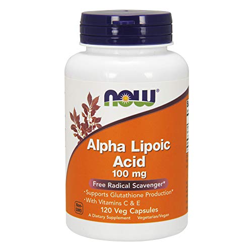Product Cover Now Supplements, Alpha Lipoic Acid 100 mg with Vitamins C & E, Free Radical Scavenger*, 120 Veg Capsules