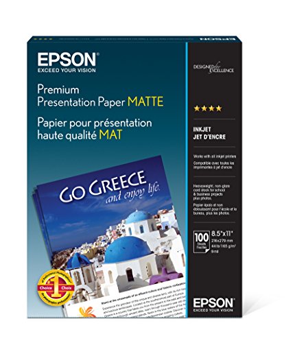Product Cover Epson Premium Presentation Paper MATTE (8.5x11 Inches, 100 Sheets) (S042180)