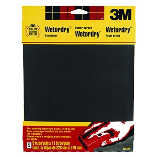 Product Cover 3M Wetordry Sandpaper, 9-Inch by 11-Inch, Assorted Grit, 5-Sheet
