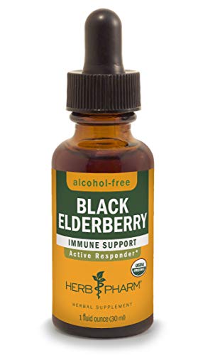 Product Cover Herb Pharm Certified Organic Black Elderberry Liquid Extract for Immune System Support, Alcohol-Free Glycerite, 1 Ounce