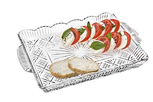 Product Cover Godinger Dublin 14 by 11-Inch Crystal Rectangular Serving Tray