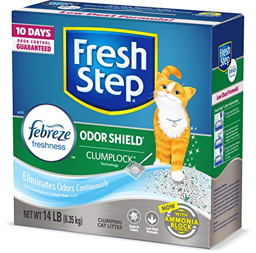 Product Cover Fresh Step Odor Shield Scented Litter with the Power of Febreze, Clumping Cat Litter, 14 Pounds