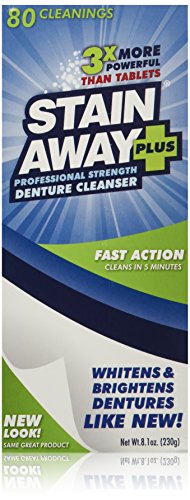 Product Cover Stain Away Plus Denture Cleanser, 8.1-Ounce (Pack of 3)