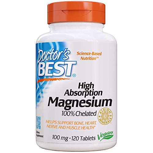 Product Cover Doctor's Best High Absorption Magnesium with Bioperine (200 mg Elemental), Tablets, 120-Count