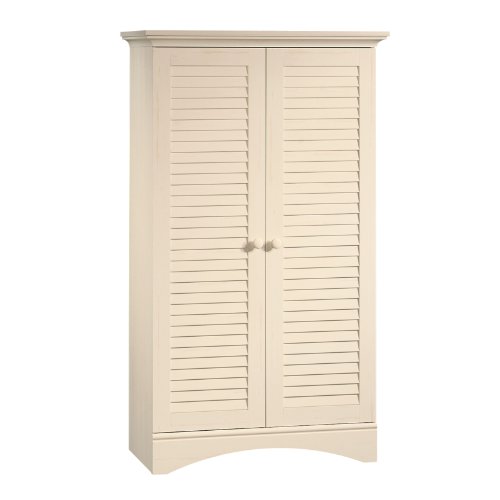 Product Cover Sauder Harbor View Storage Cabinet, Antiqued White finish