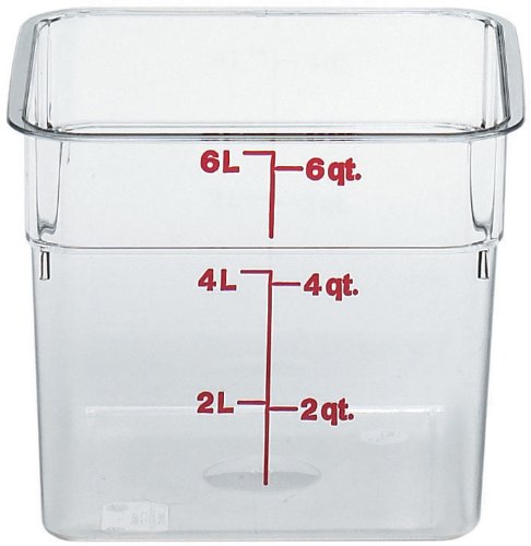 Product Cover Cambro 6SFSCW135 Camsquare Food Container, 6-Quart, Polycarbonate, Clear, NSF