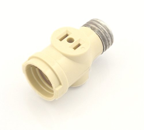 Product Cover Leviton 1403-I 660 Watt, 125 Volt, Two Outlet Socket Adapter, Ivory