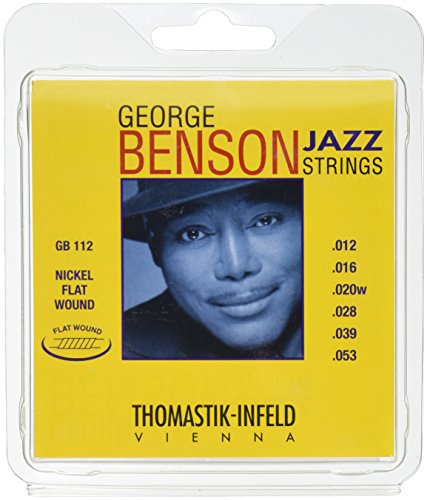 Product Cover Thomastik-Infeld GB112 Jazz Guitar Strings: George Benson 6 String Set - Pure Nickel Flat Wounds E, B, G, D, A, E Set
