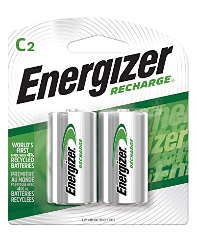 Product Cover Energizer Rechargeable C Batteries, NiMH, 2500 mAh, Pre-Charged, 2 count (Recharge Universal) - Packaging May Vary
