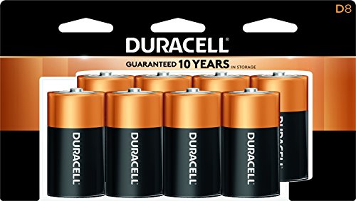 Product Cover Duracell - CopperTop D Alkaline Batteries with recloseable package - long lasting, all-purpose D battery for household and business - 8 count