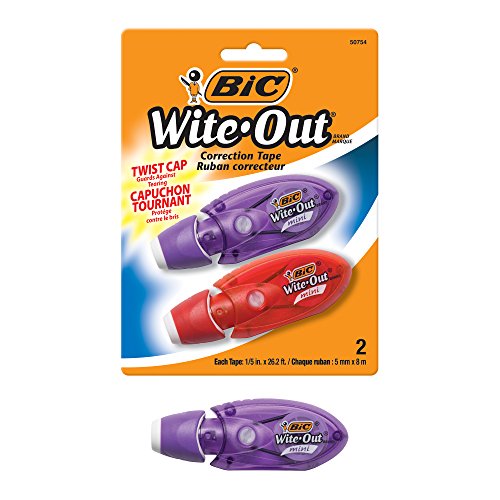 Product Cover BIC Wite-Out Mini Twist Correction Tape, White, 2 Tapes