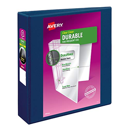 Product Cover Avery Durable View Binder, Slant Rings, 500-Sheet Capacity, 2 Blue Binder (17034)