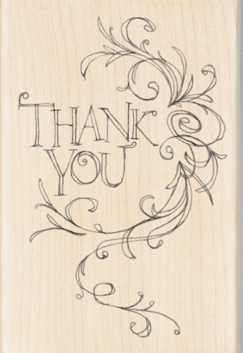 Product Cover Inkadinkado Mounted Rubber Stamp, 4 by 2.75-Inch, Thank You Flourish Frame