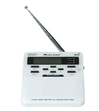 Product Cover Midland WR120 Noaa Weather and All Hazard Public Alert Certified Radio with Same, Trilingual Display and Alarm Clock - Box Packaging