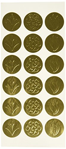 Product Cover Geographics Self-Adhesive Embossed Seals, Gold, 54 per Pack (45204)