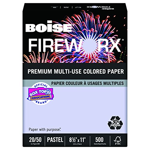 Product Cover Boise Fireworx Color Copy/Laser Paper, 20 lb, Letter Size (8.5 x 11), Luminous Lavender, 500 Sheets (MP2201-LV)