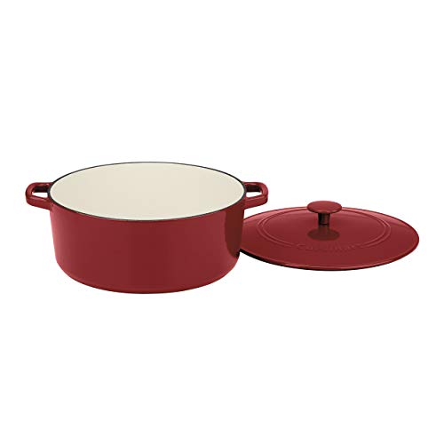 Product Cover Cuisinart CI670-30CR Chef's Classic Enameled Cast Iron 7-Quart Round Covered Casserole, Cardinal Red