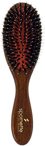 Product Cover SPORNETTE Classic German Cushion Porcupine Boar & Nylon Bristle Oval Hair Brush #25 with Wooden Handle, Great for Brushing Out, Straightening, Smoothing, Detangling Thick, Normal or Thin Hair & Wigs