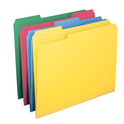 Product Cover Smead File Folder, Reinforced 1/3-Cut Tab, Letter Size, Assorted Colors, 12 per Pack (11641)