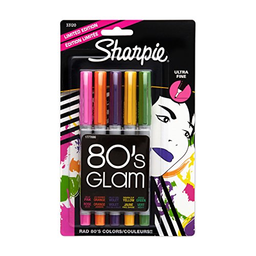 Product Cover Sharpie Ultra-Fine-Point Permanent Markers, 5-Pack Limited-Edition Colored Markers (33120)