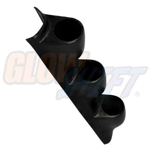 Product Cover GlowShift Universal Black Triple Pillar Gauge Pod - Fits Any Make/Model - ABS Plastic - Mounts (3) 2-1/16