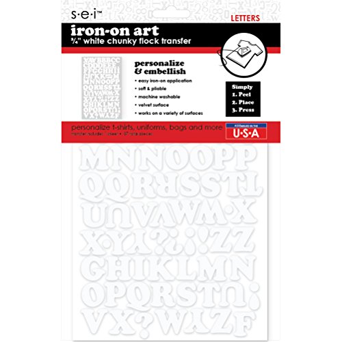Product Cover SEI 9-171 -3/4-Inch Chunky Letter Iron on Transfer, White, 1 Sheet