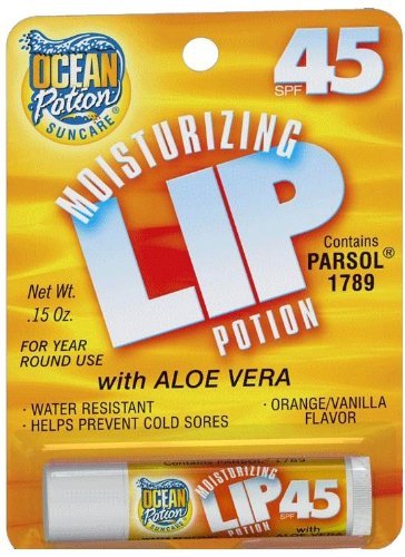 Product Cover Ocean Potion Suncare Moisturizing Lip Potion SPF 45 Orange Vanilla, 0.15 Ounce each, Pack of 1
