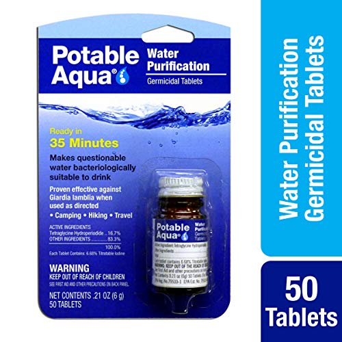 Product Cover Potable Aqua Germicidal Water Purification Tablets - 50 count Bottle