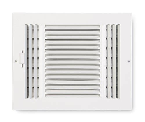 Product Cover Accord ABSWWH384 Sidewall/Ceiling Register with 3-Way Design, 8-Inch x 4-Inch(Duct Opening Measurements), White