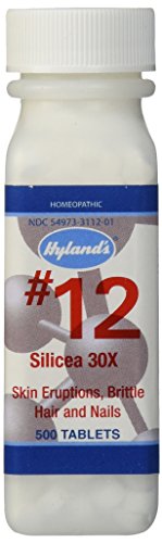 Product Cover Acne and Blackhead Treatment, Hair Growth Supplement, Nail Growth and Strengthener, Homeopathic Remedy by Hyland's, No. 12 Cell Salt Silicea 30X Tablets, 1000 Count