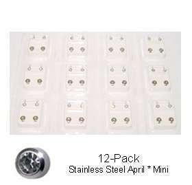 Product Cover Studex Sterilized Piercing Earrings * Ear Stud * Mini * Stainless * April * 12 Pair Individually Pk by Studex
